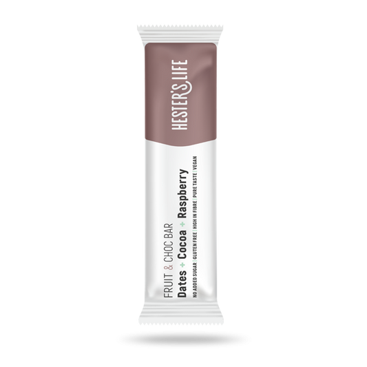 FRUIT & CHOC BAR DATES + COCOA + RASPBERRY